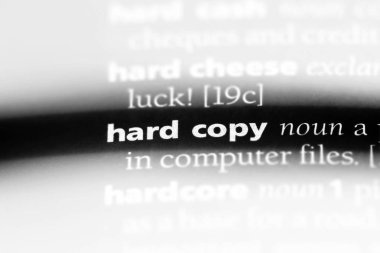 basılı kopya Word'de bir sözlük. basılı kopya kavramı.