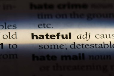 nefret dolu tek kelimeyle bir sözlük. nefret dolu kavramı.