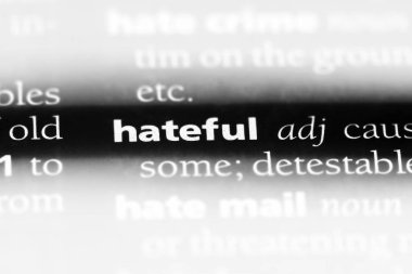 nefret dolu tek kelimeyle bir sözlük. nefret dolu kavramı.