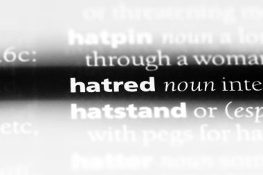 nefret Word'de bir sözlük. nefret kavramı.