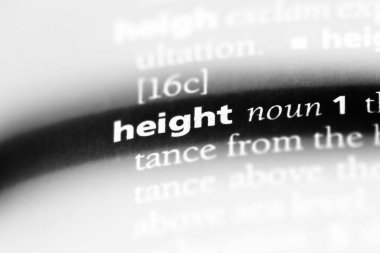 Yükseklik Word'de bir sözlük. Yükseklik kavramı.