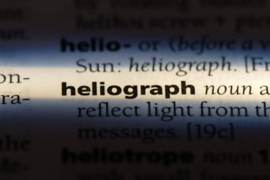 Heliograph Word'de bir sözlük. Heliograph kavramı.
