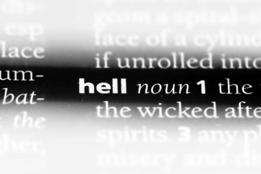 bir sözlüğü'ndeki cehennem sözcüğü. cehennem kavramı.