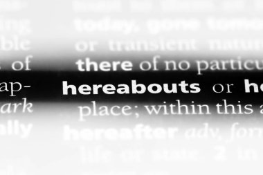 Buralarda bir sözlükte kelime. Buralarda kavramı.