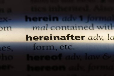 Bundan sonra bir sözlükte kelime. Bundan sonra kavramı.