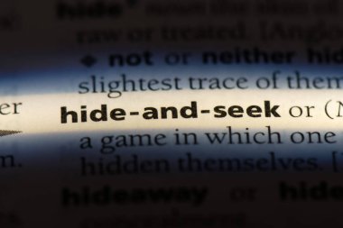 bir sözlüğü'ndeki sözcüğü saklambaç. kavram saklambaç.