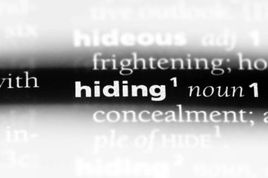 bir sözlüğü'ndeki sözcüğü saklanıyor. kavram gizleme.