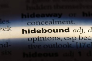 hidebound tek kelimeyle bir sözlük. hidebound kavramı.