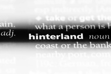 Hinterland Word'de bir sözlük. Hinterland kavramı.
