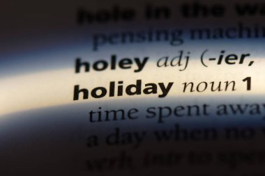 tatil Word'de bir sözlük. tatil kavramı.