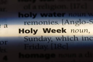 Kutsal hafta Word'de bir sözlük. Kutsal hafta kavramı.