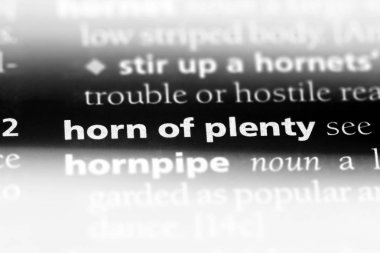 Horn of plenty Word'de bir sözlük. Horn of plenty kavramı.