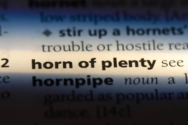 Horn of plenty Word'de bir sözlük. Horn of plenty kavramı.