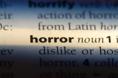 korku Word'de bir sözlük. korku kavramı.