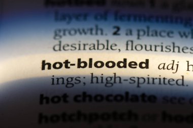 sıcak kanlı tek kelimeyle bir sözlük. sıcak kanlı kavramı.
