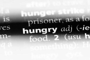 bir sözlüğü'ndeki aç sözcüğü. Aç kavramı.