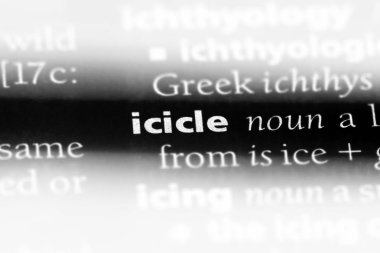 Icicle'ı tek kelimeyle bir sözlük. Icicle'ı kavramı.