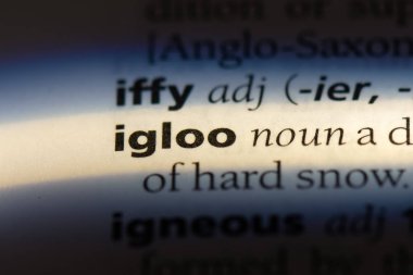 Igloo Word'de bir sözlük. Igloo kavramı.