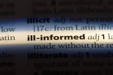 kötü sözcük sözlüğe haberdar. hasta bilinçli kavramı.