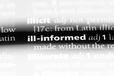 kötü sözcük sözlüğe haberdar. hasta bilinçli kavramı.