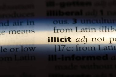 bir sözlüğü'ndeki sözcüğü yasadışı. yasadışı kavramı.