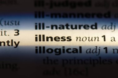 hastalık Word'de bir sözlük. hastalık kavramı.