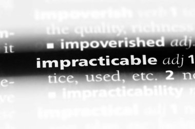 bir sözlüğü'ndeki uygulanamaz sözcüğü. uygulanamaz kavramı.