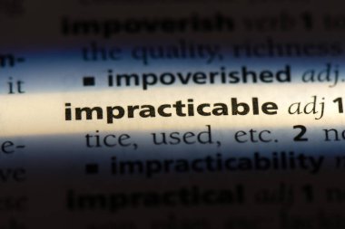 bir sözlüğü'ndeki uygulanamaz sözcüğü. uygulanamaz kavramı.