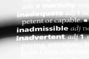 bir sözlüğü'ndeki kabul edilemez sözcüğü. kabul edilemez kavramı.