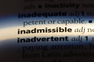 bir sözlüğü'ndeki kabul edilemez sözcüğü. kabul edilemez kavramı.