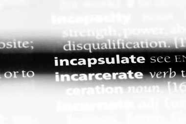 bir sözlüğü'ndeki sözcüğü incapsulate. kavram incapsulate.