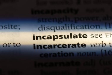 bir sözlüğü'ndeki sözcüğü incapsulate. kavram incapsulate.