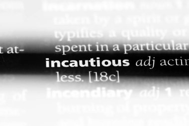 bir sözlüğü'ndeki tedbirsiz sözcüğü. tedbirsiz kavramı.