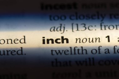 bir sözlüğü'ndeki inç sözcüğü. inç kavramı.