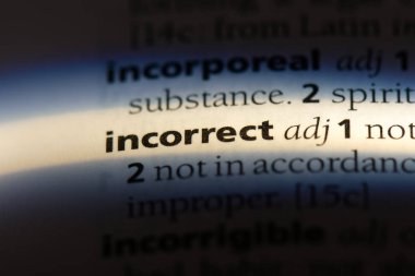 Yanlış sözcük sözlüğe. yanlış kavram.