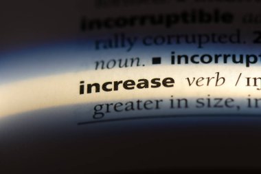 bir sözlüğü'ndeki sözcüğü artırın. kavram artırmak.