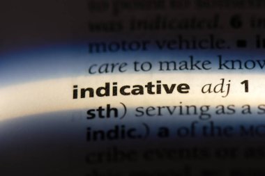 bir sözlüğü'ndeki gösterge sözcüğü. gösterge kavramı.