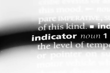 bir sözlüğü'ndeki gösterge sözcüğü. gösterge kavramı.