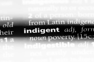 bir sözlüğü'ndeki yoksul sözcüğü. yoksul kavramı.