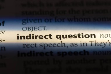 bir sözlüğü'ndeki dolaylı soru sözcüğü. dolaylı soru kavramı.