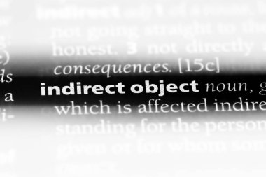 dolaylı nesne Word'de bir sözlük. dolaylı nesne kavramı.