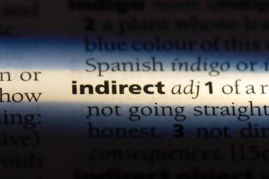 bir sözlüğü'ndeki dolaylı sözcüğü. dolaylı kavramı.