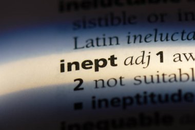 beceriksiz tek kelimeyle bir sözlük. beceriksiz kavramı.