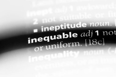 inequable tek kelimeyle bir sözlük. inequable kavramı.