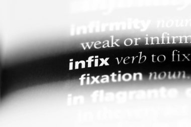 bir sözlüğü'ndeki sözcüğü Infix. Infix kavramı.