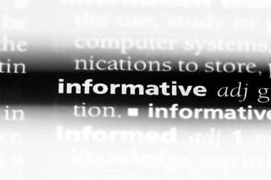 bir sözlüğü'ndeki bilgilendirici sözcüğü. bilgilendirici kavramı.