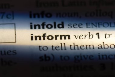 bir sözlüğü'ndeki sözcüğü bilgilendirmek. kavram bilgilendirmek.