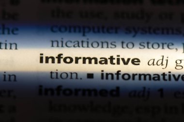 bir sözlüğü'ndeki bilgilendirici sözcüğü. bilgilendirici kavramı.