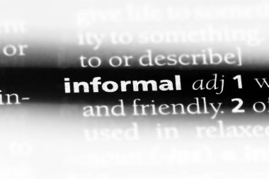 resmi olmayan tek kelimeyle bir sözlük. kayıt dışı kavramı.