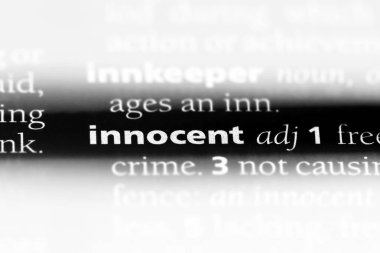 bir sözlüğü'ndeki masum sözcüğü. masum kavramı.